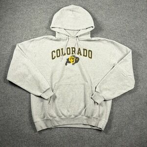 Champion Colorado Buffalo Hoodie Men XL Gray Drawstring Pullover Sweatshirt